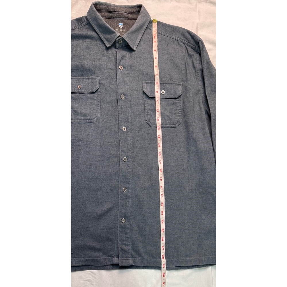 Kuhl Mens XL Charcoal Gray Cotton Tencel Long Sleeve Button Down Shirt Pockets - Picture 3 of 12